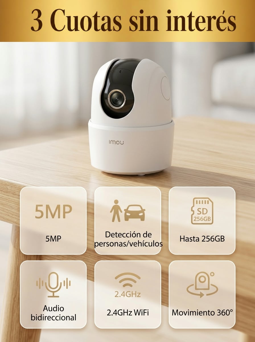 Cámara WiFi IMOU para interiores de 5 MP